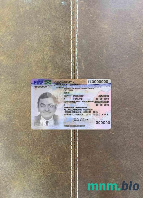 Zezwolenie na pobyt w Finlandii Wersja 2 wygląd zdjęcia, wygląd skanowania i fotorealistyczny wygląd, 2 w 1